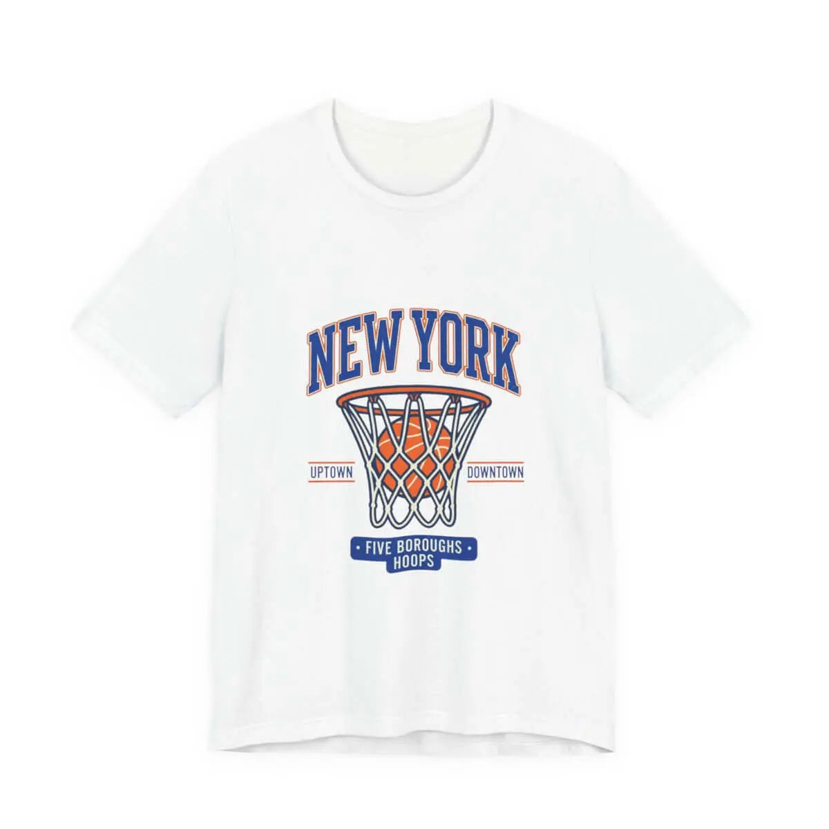 New York Basketball Hoop Tee | Vintage 80s-90s Streetwear, Five Boroughs Fan Shirt SYNC