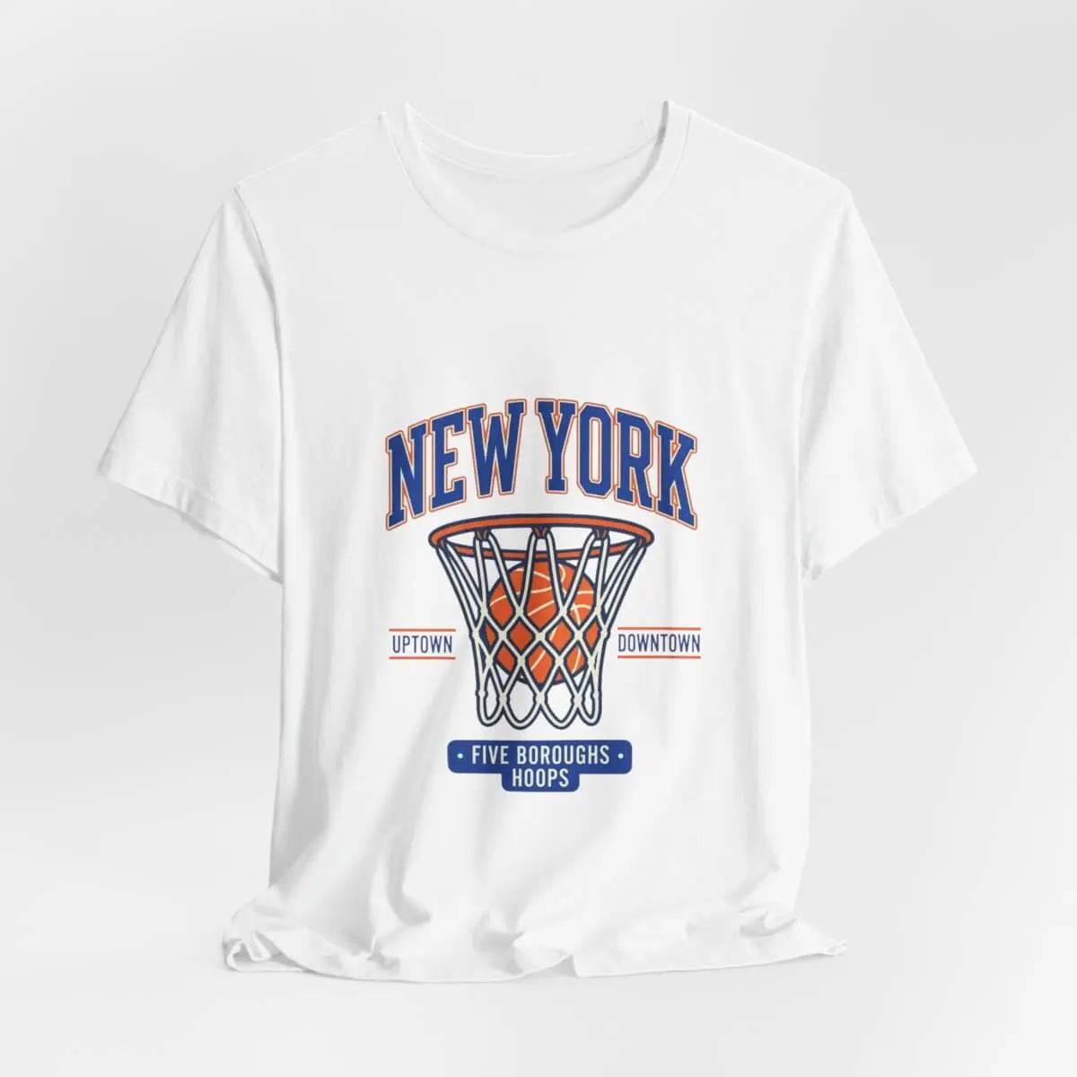New York Basketball Hoop Tee | Vintage 80s-90s Streetwear, Five Boroughs Fan Shirt SYNC