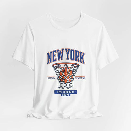 New York Basketball Hoop Tee | Vintage 80s-90s Streetwear, Five Boroughs Fan Shirt SYNC
