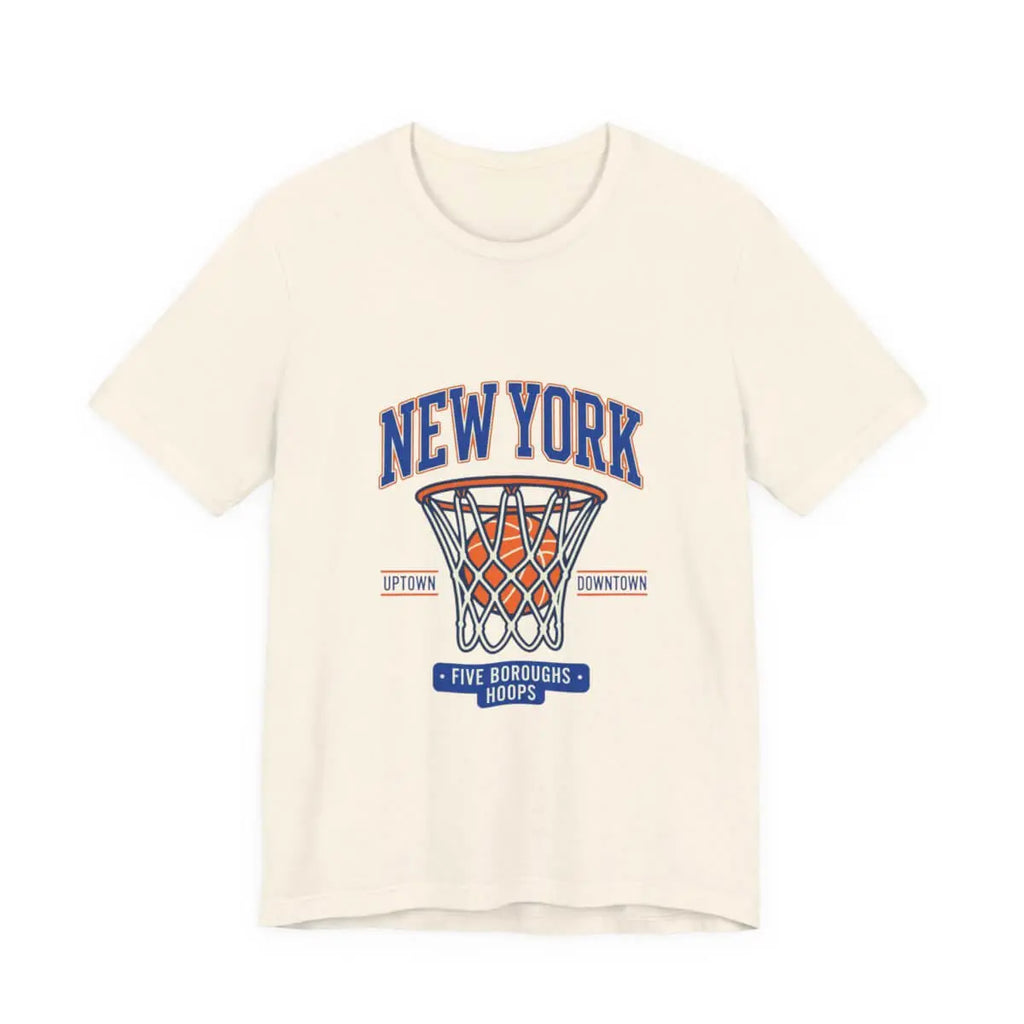 New York Basketball Hoop Tee | Vintage 80s-90s Streetwear, Five Boroughs Fan Shirt SYNC
